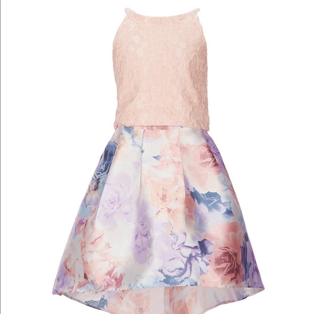 NEW Pink floral hi low dress